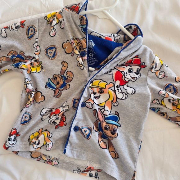 Paw Patrol Pajamas Boys Girls 4T Gray Long Sleeve Flame Resistant Sleepwear - Picture 3 of 4